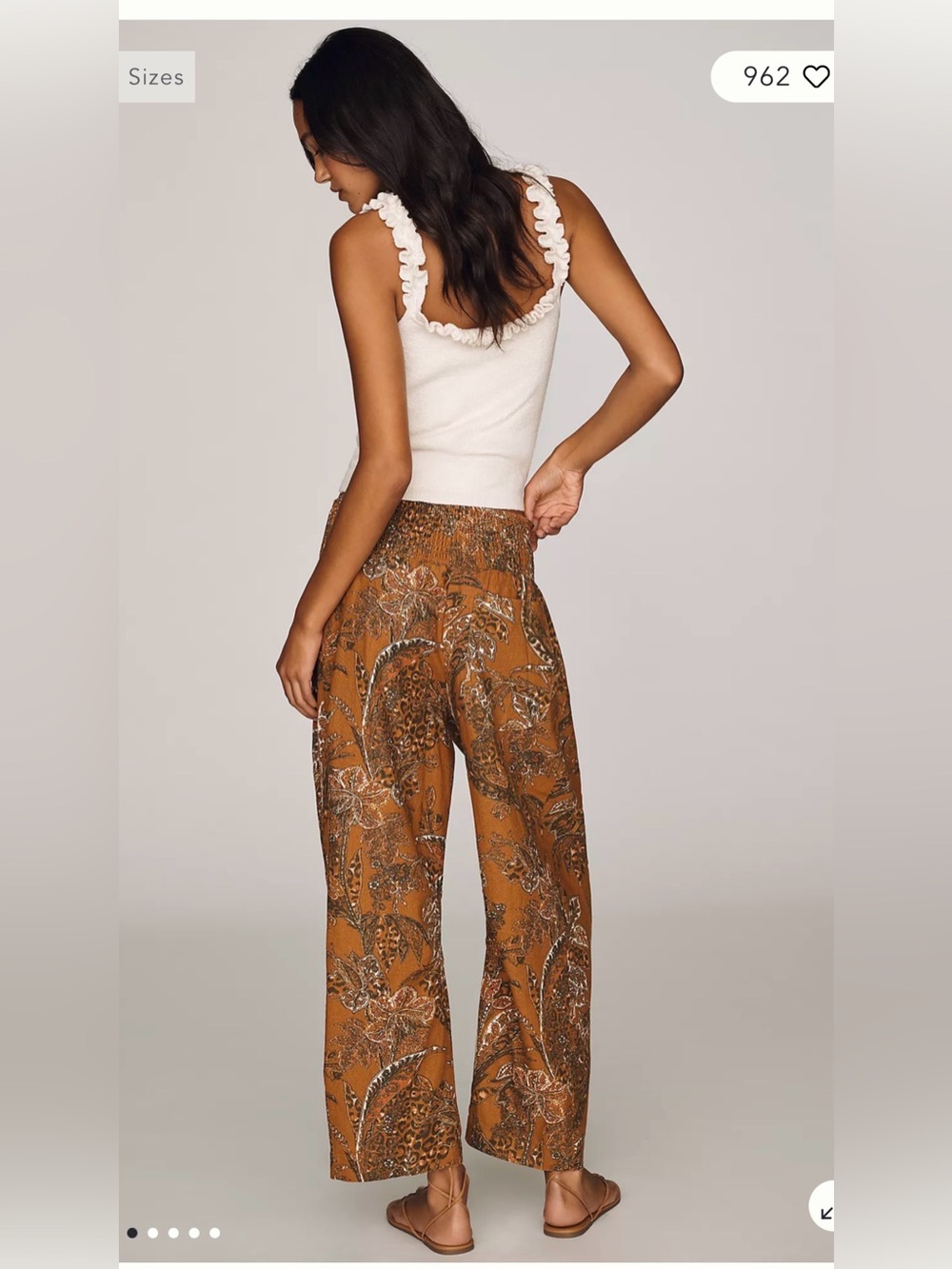 Anthropologie Pilcro Reese Smocked Pull-On Barrel Leg Linen Blend Pants , Small - Picture 4 of 15